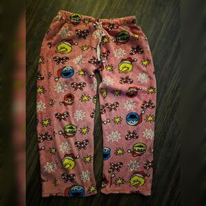 Sesame Street Holiday Fuzzy Pajamas Small S Cozy